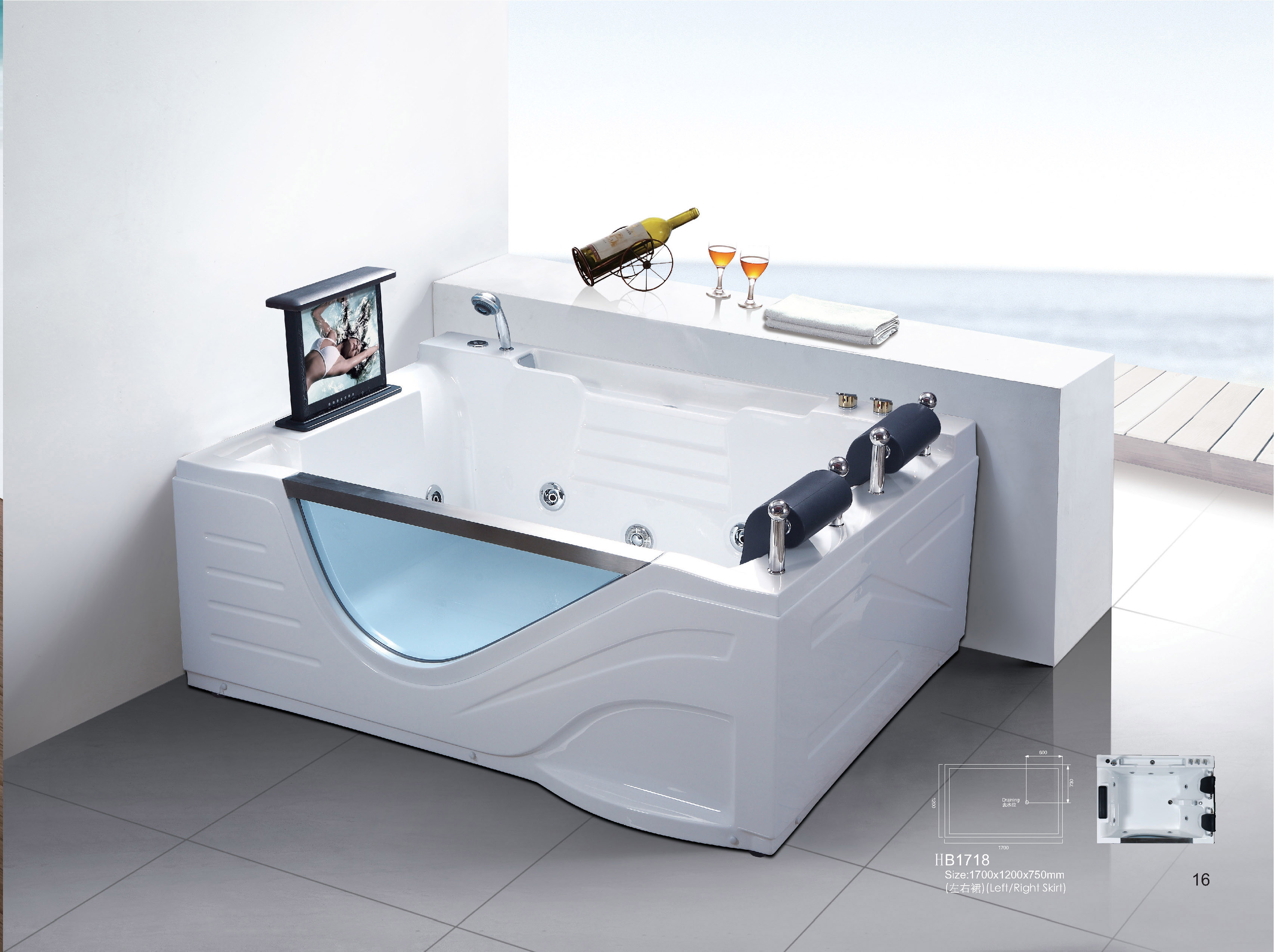 Sanitary wares, Bathtubs, Jacuzzi, Massage bathtub,WHIRLPOOL HB1718