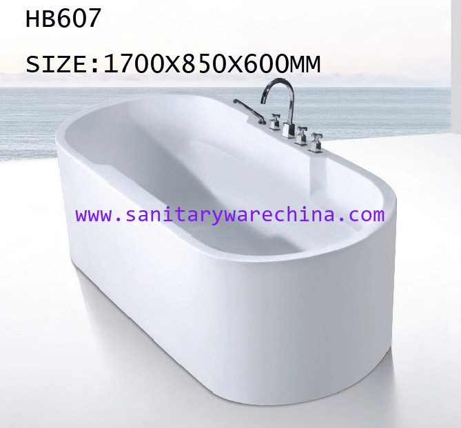 acrylic Bathtubs, freestanding Bathtub without faucet , hand shower HB607 1700X850X600