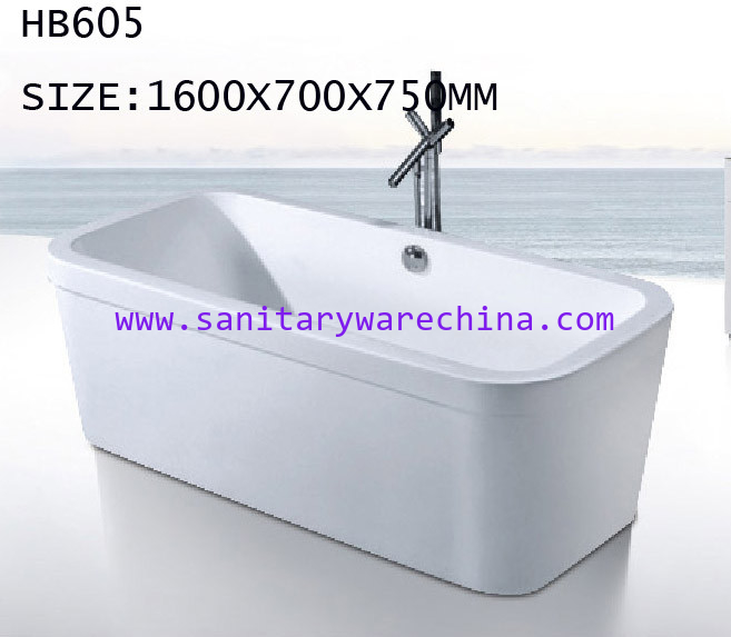Bathtubs, freestanding Bathtub without faucet , hand shower HB606 1600X700X750