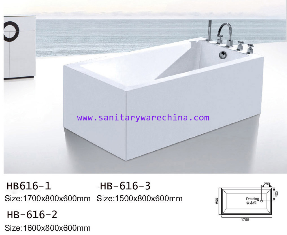 Bathtubs, freestanding Bathtub without faucet , hand shower HB616