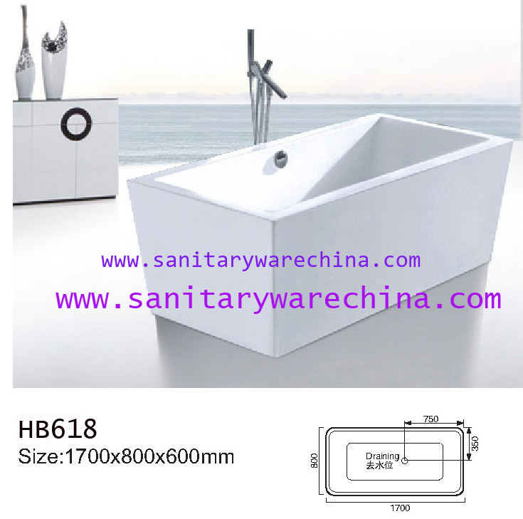 Bathtubs, freestanding Bathtub without faucet , hand shower HB618