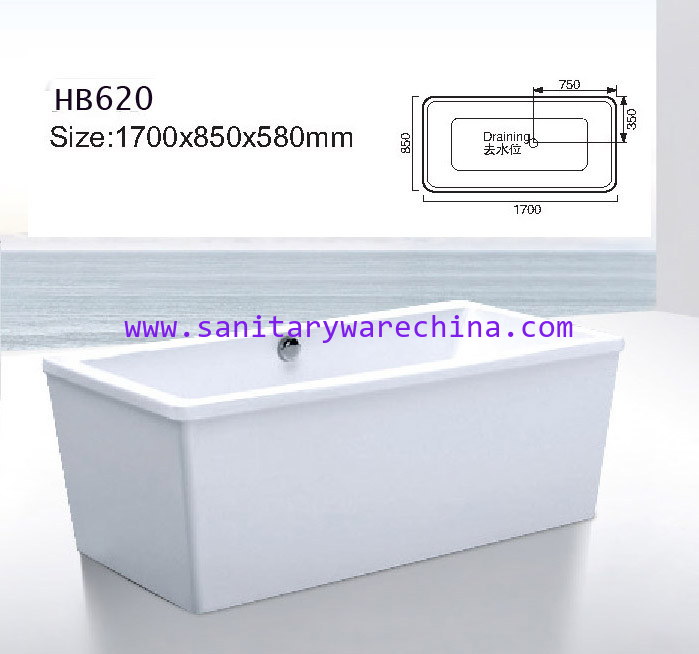 Bathtubs, freestanding Bathtub without faucet , hand shower HB620