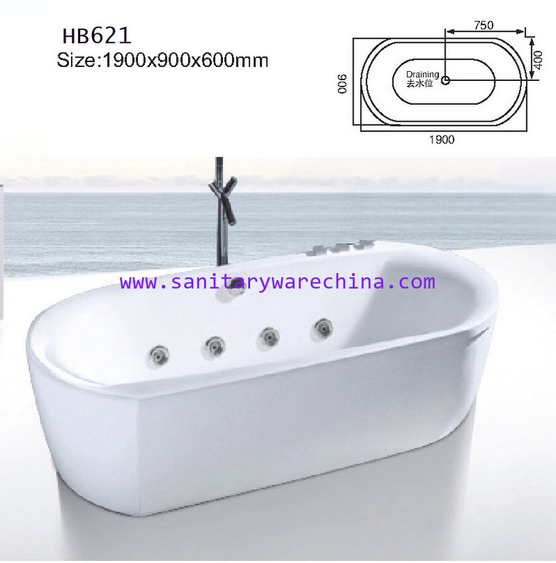 Bathtubs, freestanding Bathtub without faucet , hand shower HB621