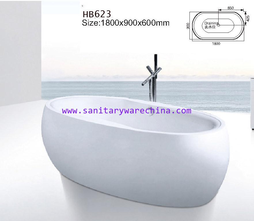 Bathtubs, freestanding Bathtub without faucet , hand shower HB623