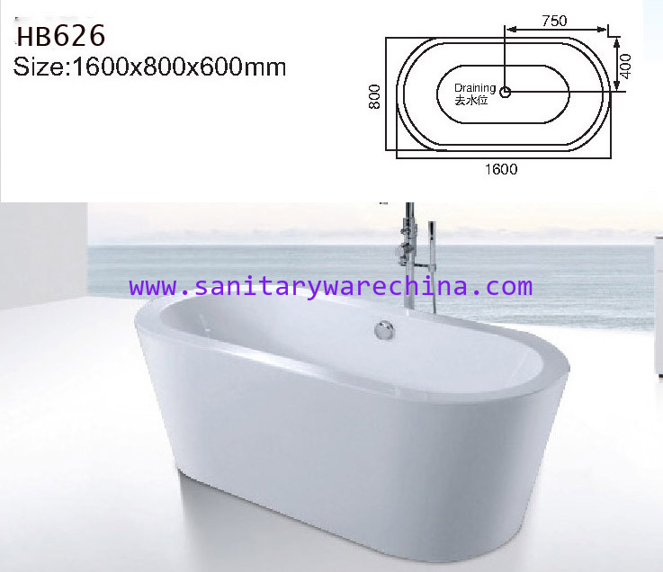 Bathtubs, freestanding Bathtub without faucet , hand shower HB626