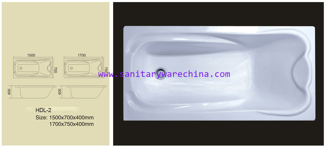Acrylic bathtub, simple bathtub, common bathtub,sanitary ware, bathroom bath tub HDL-02