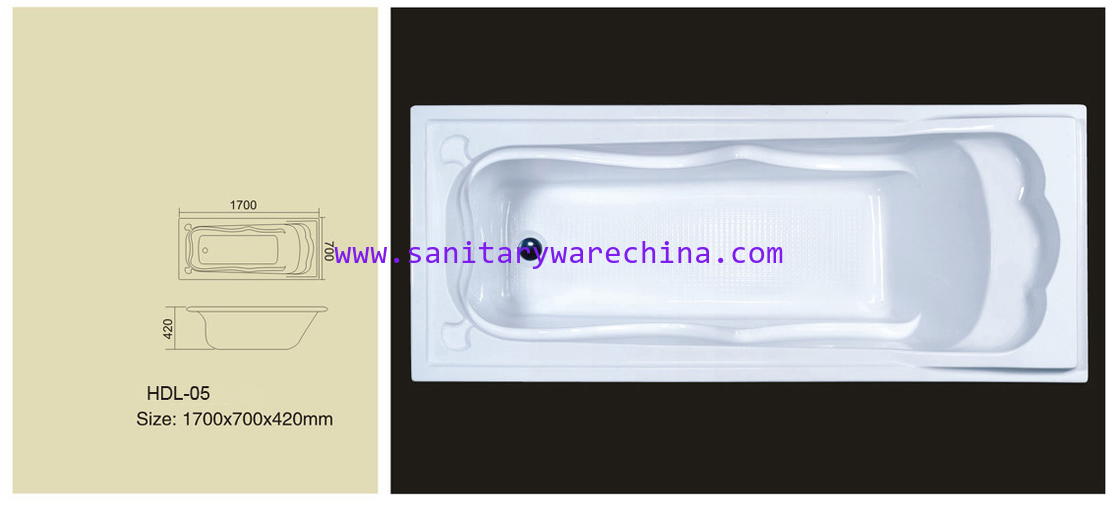 Acrylic bathtub, simple bathtub, common bathtub,sanitary ware, bathroom bath tub HDL-05