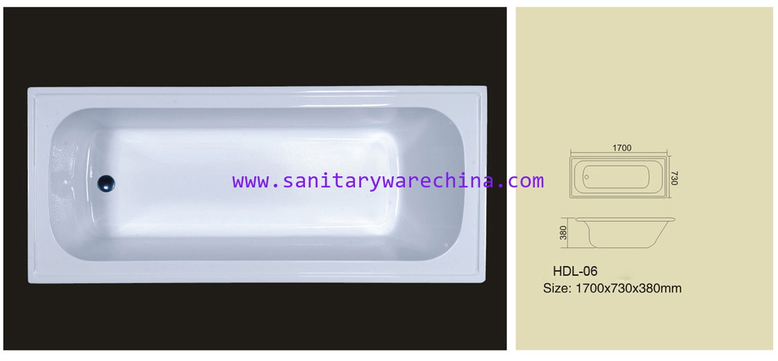 Acrylic bathtub, simple bathtub, common bathtub,sanitary ware, bathroom bath tub HDL-06