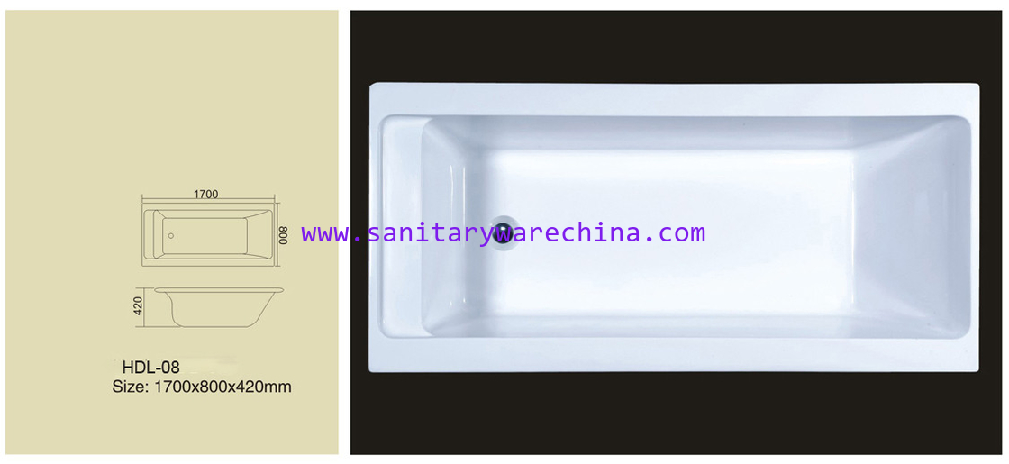 Acrylic bathtub, simple bathtub, common bathtub,sanitary ware, bathroom bath tub HDL-08