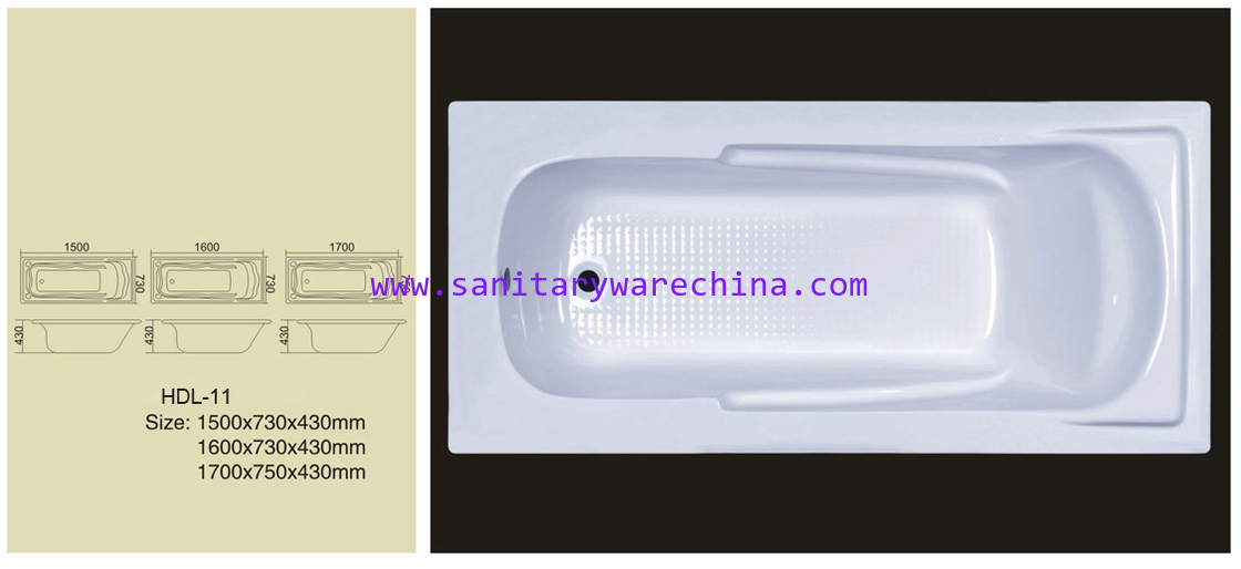 Acrylic bathtub, simple bathtub, common bathtub,sanitary ware, bathroom bath tub HDL-11
