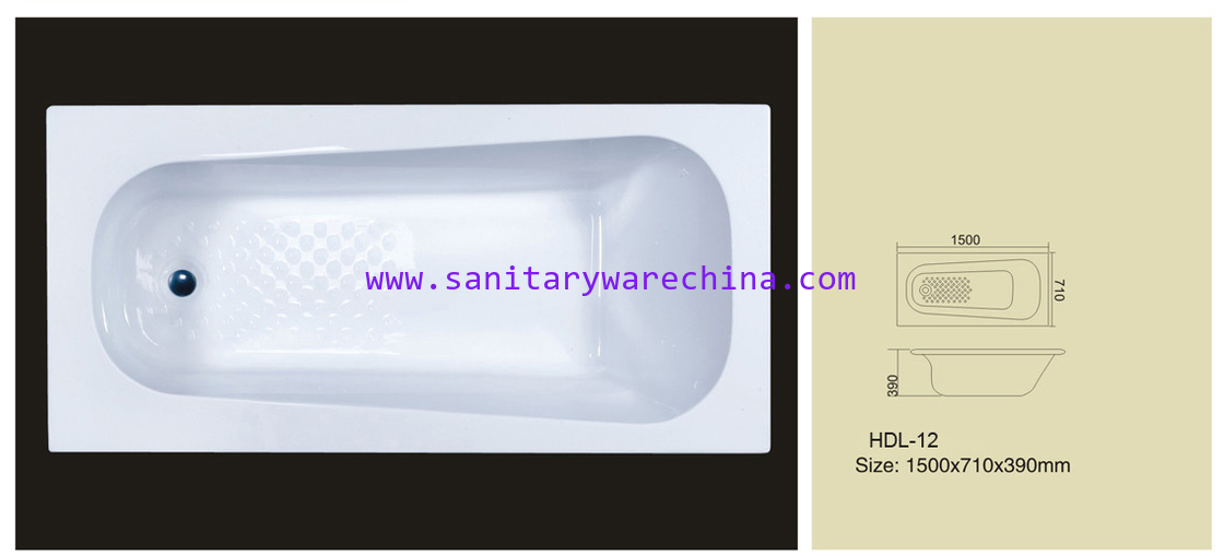 Acrylic bathtub, simple bathtub, common bathtub,sanitary ware, bathroom bath tub HDL-12