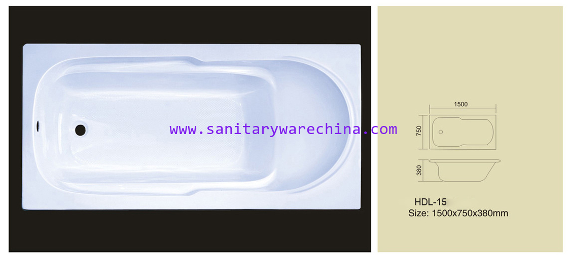 Acrylic bathtub, simple bathtub, common bathtub,sanitary ware, bathroom bath tub HDL-15