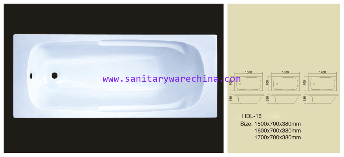 Acrylic bathtub, simple bathtub, common bathtub,sanitary ware, bathroom bath tub HDL-16