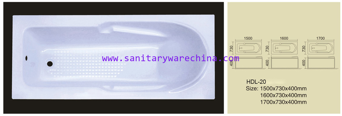 Acrylic bathtub, simple bathtub, common bathtub,sanitary ware, bathroom bath tub HDL-20