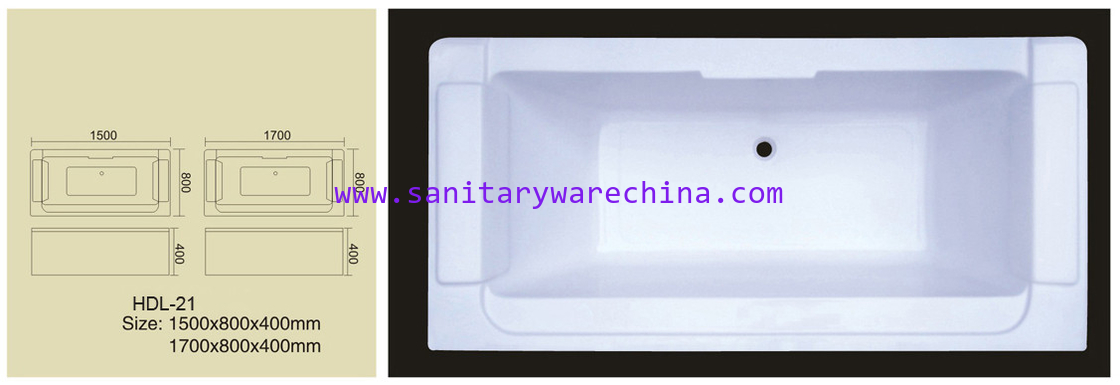 Acrylic bathtub, simple bathtub, common bathtub,sanitary ware, bathroom bath tub HDL-21