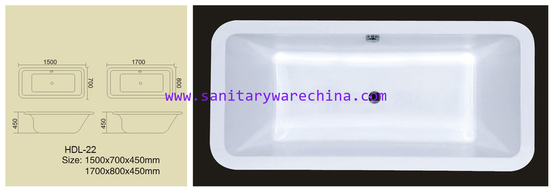 Acrylic bathtub, simple bathtub, common bathtub,sanitary ware, bathroom bath tub HDL-22