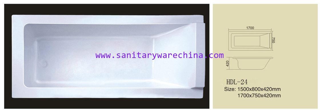Acrylic bathtub, simple bathtub, common bathtub,sanitary ware, bathroom bath tub HDL-24