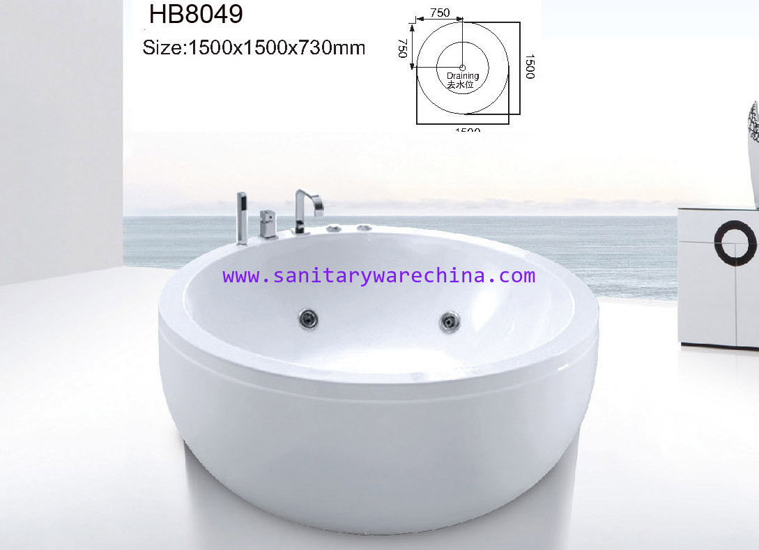 Sanitary ware, Bathtubs, Jacuzzi, Massage bathtub,WHIRLPOOL HB8049 1500X1500X730