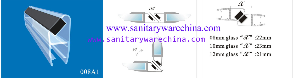 Sealing Strips/waterproof magnetic strips/shower door seals/PVC Magnetic Seal 008A1