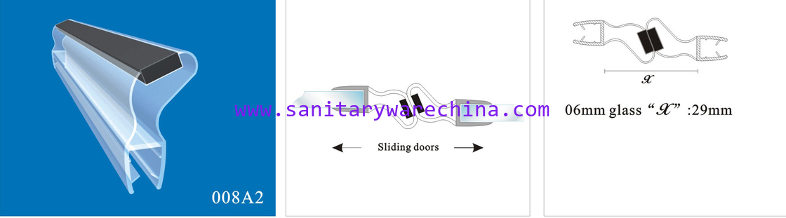 Sealing Strips/waterproof magnetic strips/shower door seals/PVC Magnetic Seal 008A2