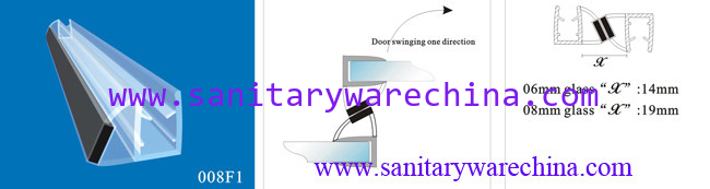 Sealing Strips/waterproof magnetic strips/shower door seals/PVC Magnetic Seal 008F1