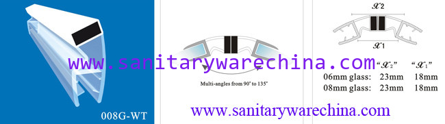 Sealing Strips/waterproof magnetic strips/shower door seals/PVC Magnetic Seal 008G-WT