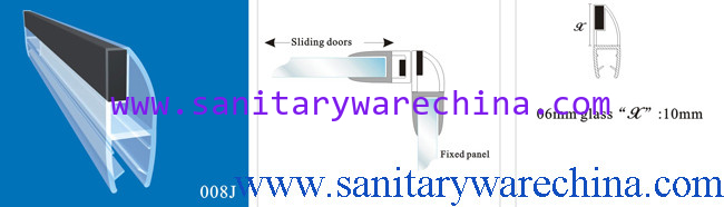 Sealing Strips/waterproof magnetic strips/shower door seals/PVC Magnetic Seal 008J