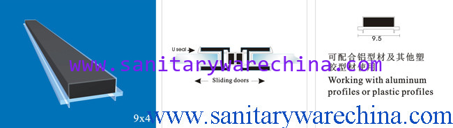 Sealing Strips/waterproof magnetic strips/shower door seals/PVC Magnetic Seal 9X4