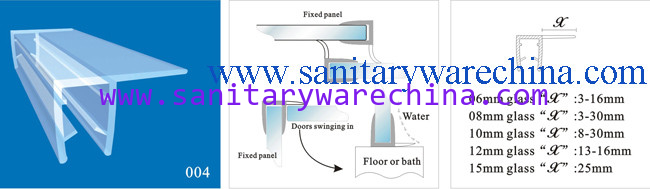 Sealing Strips/waterproof strips/shower door seals/PVC Seal 004