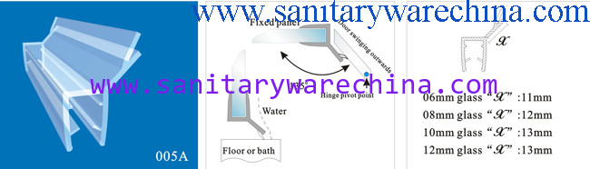Sealing Strips/waterproof strips/shower door seals/PVC Seal 005A