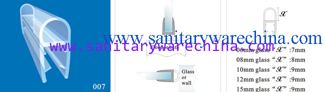 Sealing Strips/waterproof strips/shower door seals/PVC Seal 007