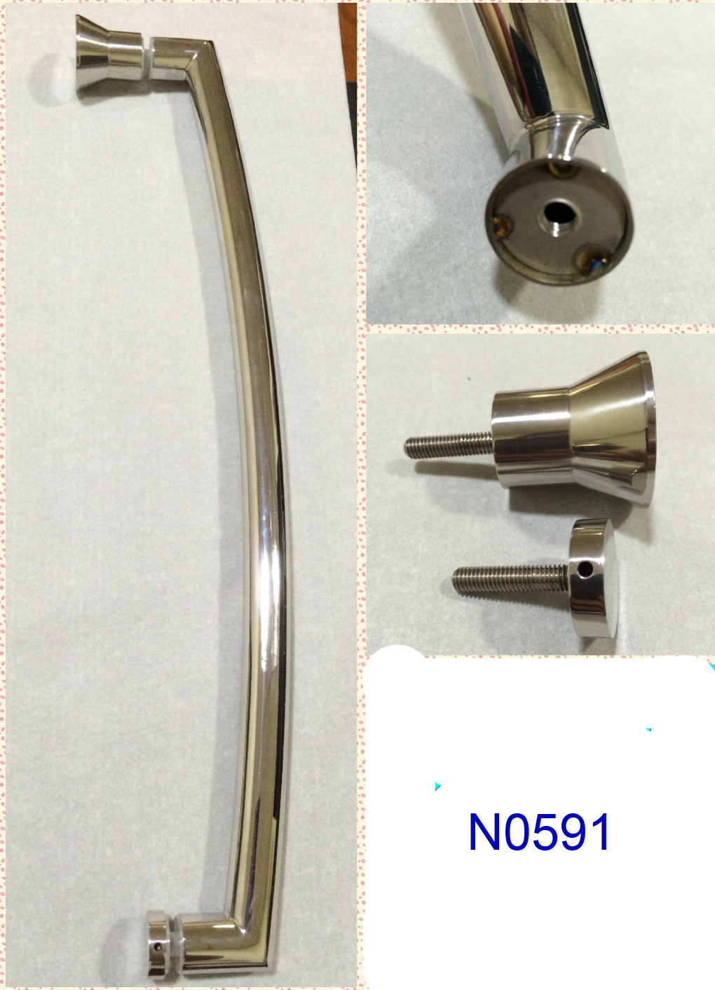 SUS304 Polished Chrome shower handle / glass door handle N0591